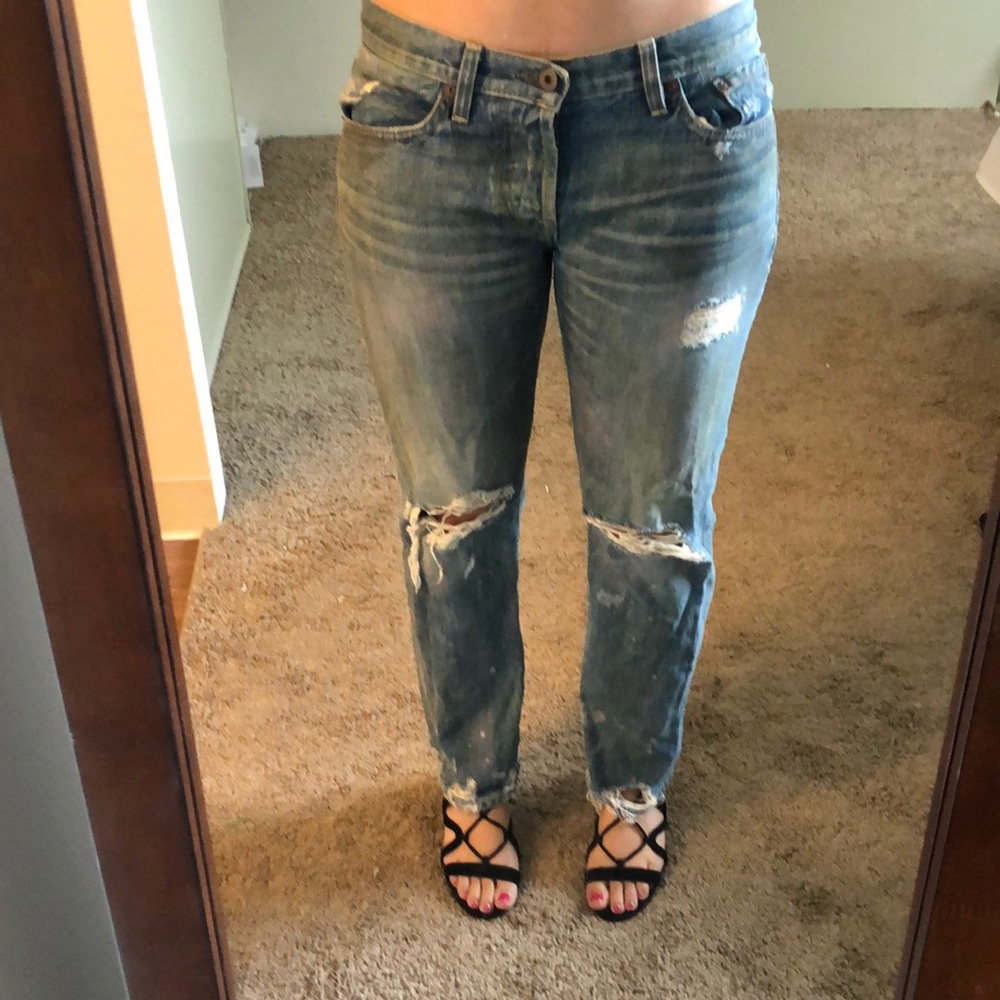 NSF Straight Slouch Ripped Jeans